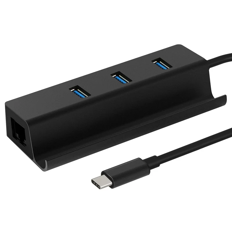 DZLST USB док-станция USB C 3,1 к RJ45 гигабитный Ethernet адаптер USB 3,0 3 порта разветвитель LAN type C концентратор для Macbook с держателем для телефона