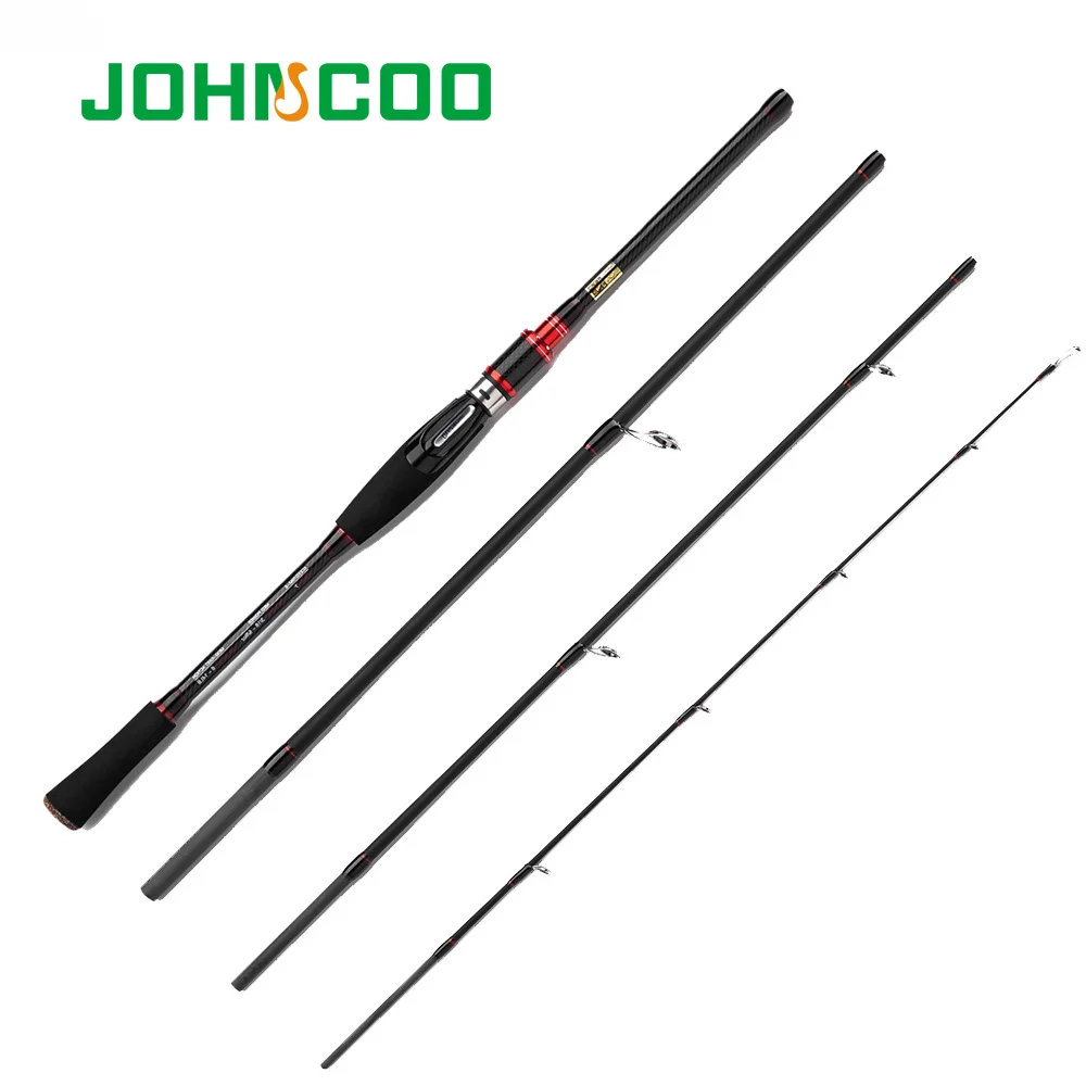 

JOHNCOO Spinning Fishing Rod New Carbon Fiber Rod Fast Action M Power Baitcasting Rod Travel Rod 4 Sections Fishing Tackle