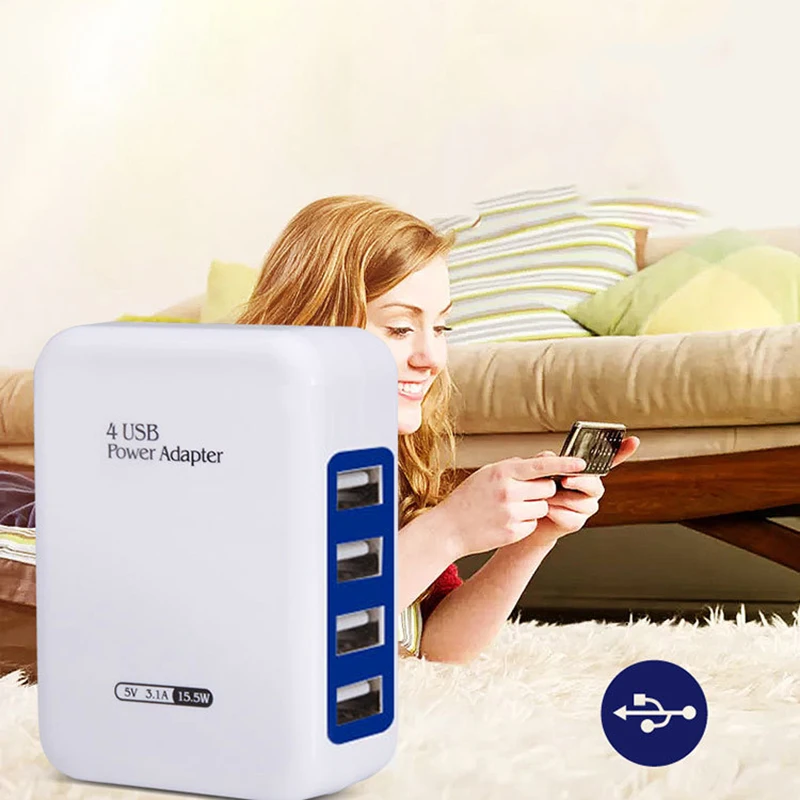 Powstro 4 порта Usb зарядное устройство USB концентратор адаптер питания быстрое зарядное устройство настенное зарядное устройство для дома и путешествий смартфон для Xiaomi для samsung