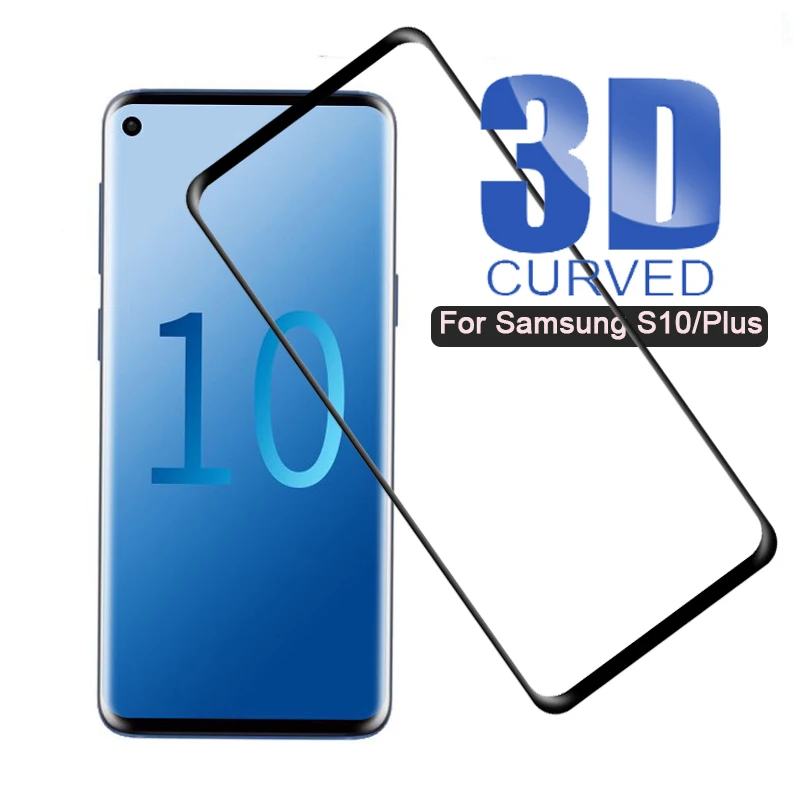 3D изогнутое полное покрытие 9 H закаленное стекло для samsung Galaxy S10 Plus S10E S 10 Защитная пленка для экрана разблокировка отпечатков пальцев сенсор