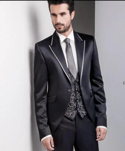 TPSAADE 2018 Black 3 Pieces Mens Suit Wedding Jacket Tuxedos Vest ...