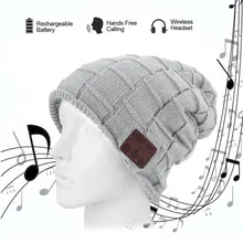 Мода Беспроводная музыкальная Bluetooth шляпка вязаная теплая Зимняя кепка Встроенный микрофон стерео колонки наушники гарнитура наушники шапки