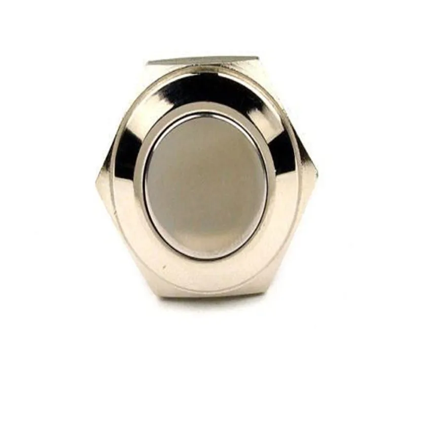 Модный высококачественный 16 мм антивандальный мгновенный стальной металлический кнопочный переключатель плоский верхний стальной металлический кнопочный#0802