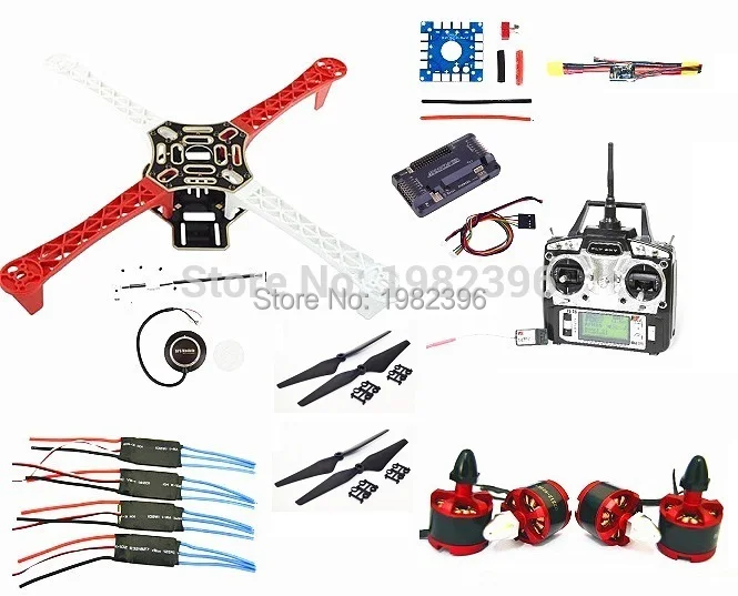 F450 Квадрокоптер Quadro Kit de Rack FS-T6 APM 2 6 7 M GPS 2212 920kv motor 30A ESC 1045 для квадрокоптера |