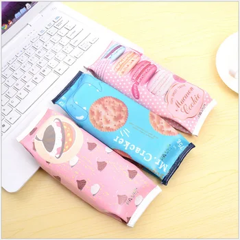 

Korean Creative Macaron Pencil case Pencil Box Pencil Bag Leather Kawaii Stationery Pouch Office School Supplies Zakka