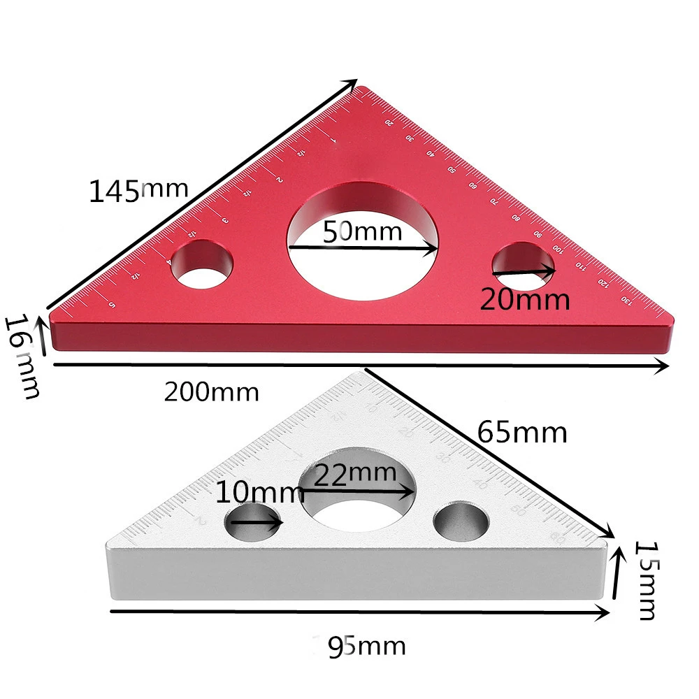 90 градусов анодирование алюминиевого сплава высота измерительная линейка дюймов Деревообработка треугольная линейка