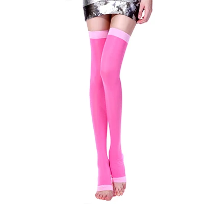 Горячая Распродажа, милые розовые женские компрессионные чулки с варикозным расширением, эластичные чулки с открытым носком для сна - Цвет: pink