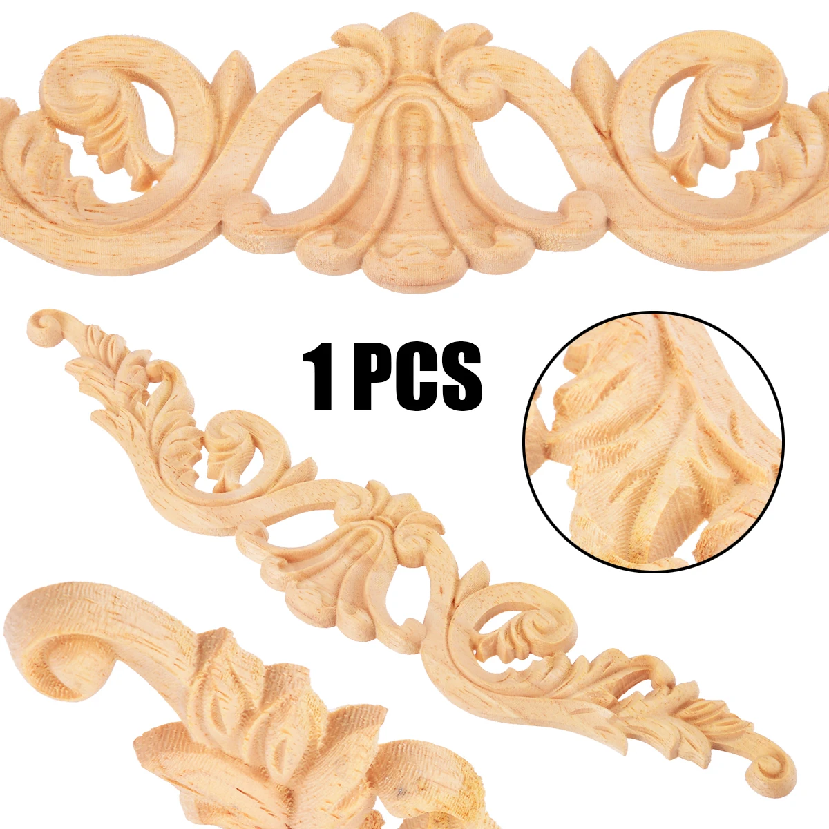 

Mayitr Natural Oak Wood Carved Applique Furniture Decorative Figurine Miniatures Model Home Decoration Accessories