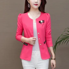 Женский Блейзер Женский Повседневный однотонный Блейзер mujer блейзеры chaqueta Одежда Женская куртка с длинным рукавом для женщин