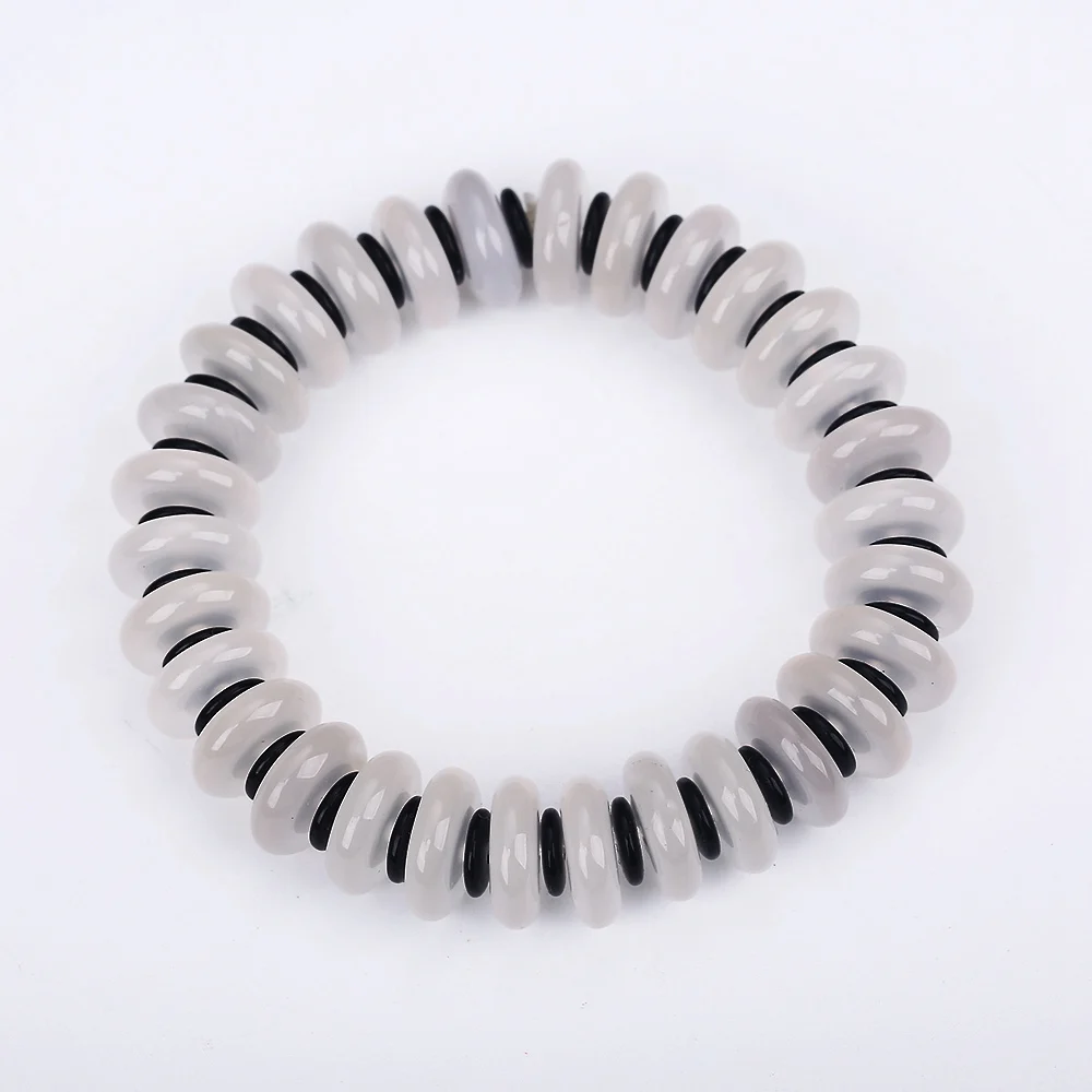 Натуральный камень белый нефрит бисер браслет целебный кристалл с чакрами