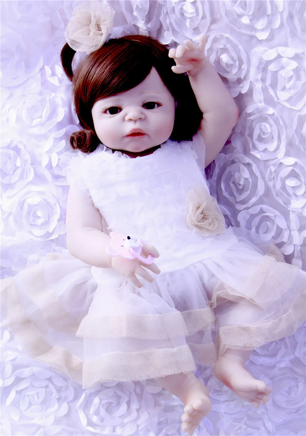 Настоящее силикона Reborn Baby Menina жив 23 ''для новорожденных девочек куклы полное