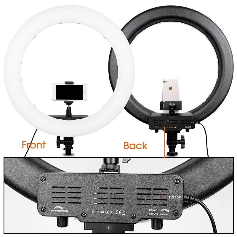  Travor LED Ring Light 18 Inch Ring Lamp Photo light ring With Tripod Phone holder for YouTube makeu - 32914517335