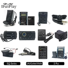 5 шт. 2/4/5Band гитары EQ Серии LC-5 EQ-7545R R-4T акустической гитары эквалайзер, противошумные наушники с микрофоном ЖК-дисплей тюнер дисплея для гитара укулеле