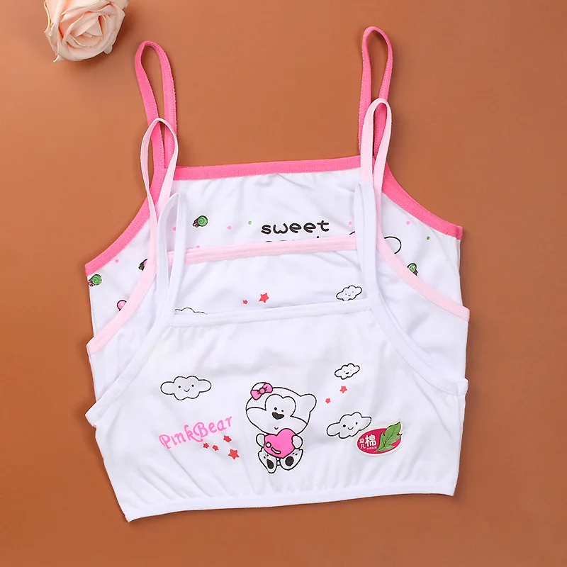 

4Pcs/Lot Girls Underwear Short Camisoles Bra For Girls Cotton Tops For Teens 6-10 Years Adolescente One Size