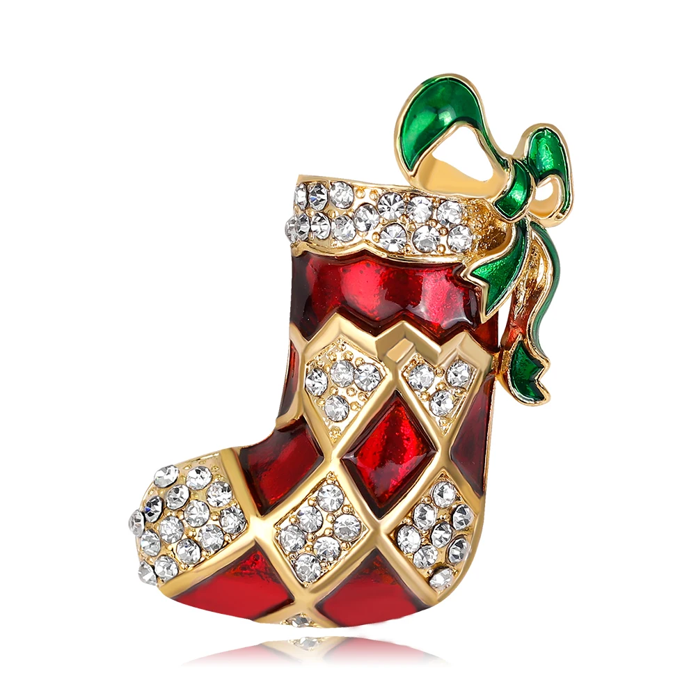 

Lkeran New popular Christmas series jewelry Christmas boots with brooch brooch clothing accessories