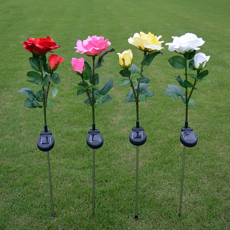 Hi Lumix 2pcs Rose Solar Powered led light 2leds