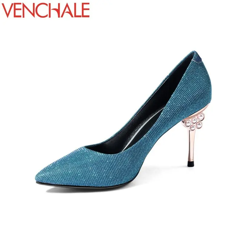 

VENCHALE chaussures appointment graceful curve design pointed toe woman shoes all-match stiletto extreme high heels woman pumps