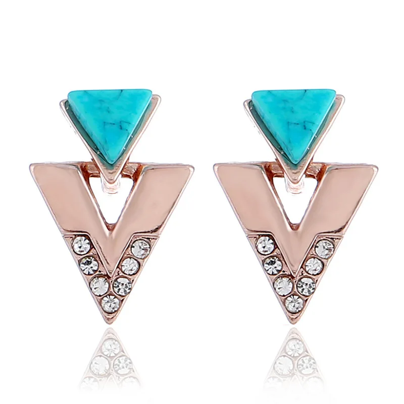 

Triangle Small Earrings For Women Statement Elegant Earrings For Birthday Wedding Gift Brincos oorbelle Earring Jewelry