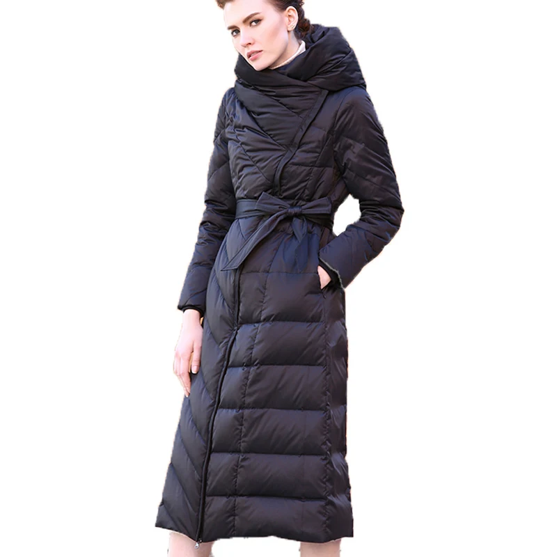 

2019 Fashion Slim Black Down Coat Female Outerwear Luxury 90% White Duck Down Parka Winter Jacket Women Casaco Feminino WUJ0945