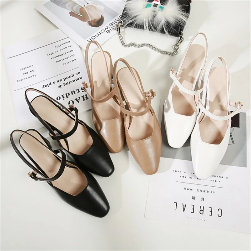 MSSTOR PU High Heels Shoes Women Metal Decoration Pointed Toe Concise White Casual Summer Sandals Slip-On Women Sandals 2019 MSSTOR PU High Heels Shoes Women Metal Decoration Pointed Toe Concise White Casual Summer Sandals Slip-On Women Sandals 2019