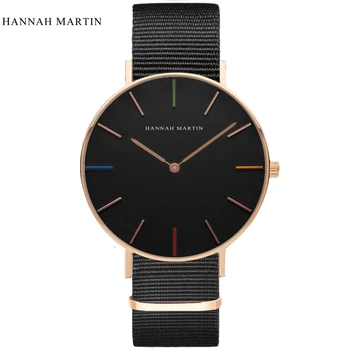 

Hannah Martin Men's Watch Men Watch Fashion Simple Nylon Strap Men's Watches Top Brand Luxury Male Quartz Clock reloj hombre