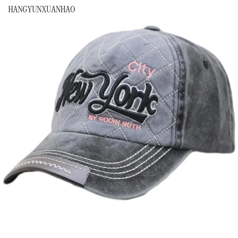 

HANGYUNXUANHAO Washed 100% Cotton Baseball Cap Hat For Women Men Vintage Dad Hat NEW YORK Embroidery Letter Outdoor Sports Caps