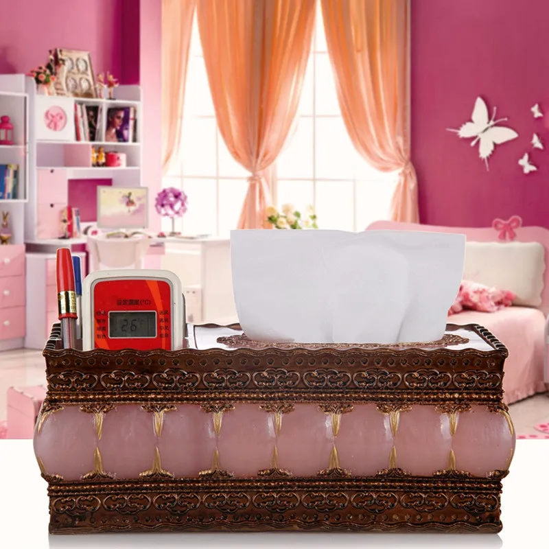 

Paper Holder Resin Tissue Box Living Room Tissue Box Bathroom Toilet Paper Holder Remote Control Storage Box Luxury Paper Holder