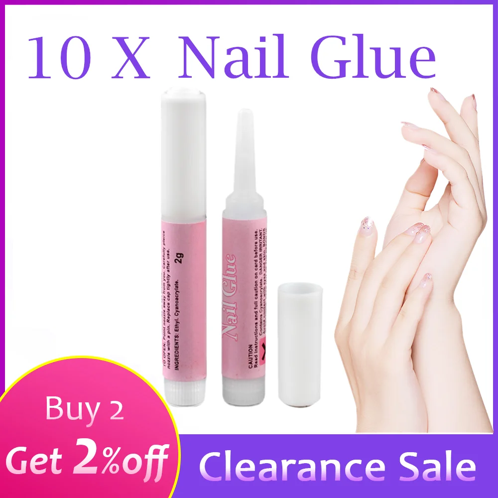 

2019 New Fashion 10PCS Nail Tip Glue Beauty Quick Drying False Adhesive Nail Glue Acrylic Make Up Fast Drying False Nails TSLM1