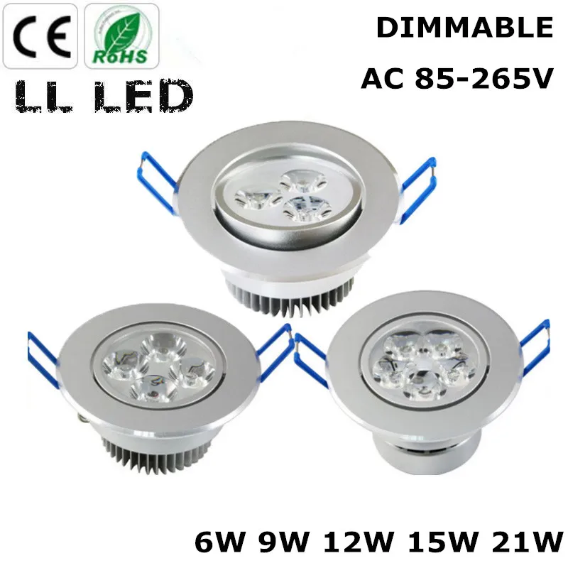 

Mini Dimmable 3W 6W 9W 12W 15W 21W Epistar LED Ceiling Downlights Light 110V/220V LED Downlight Lamp for Home/Outdoor