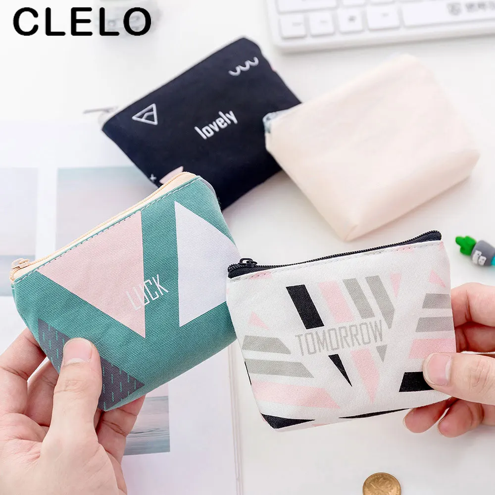 

CLELO Canvas Coin Purses Mini Zipper Wallets Card Holder Key Money Bags Purse Pouch for Women Girls Gifts