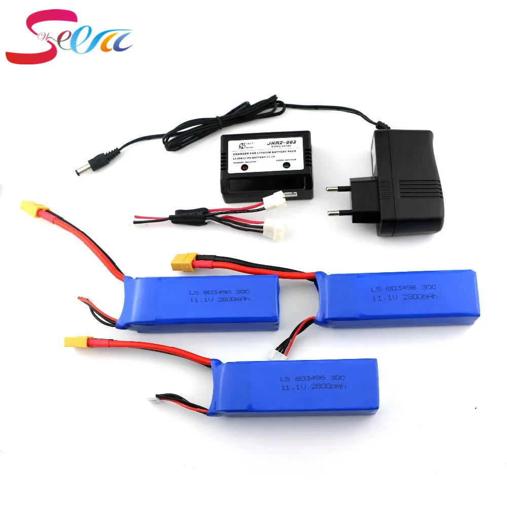 3pcs Cheerson CX 20 cx20 11.1v 2800mah 30C li po battery and charger cx