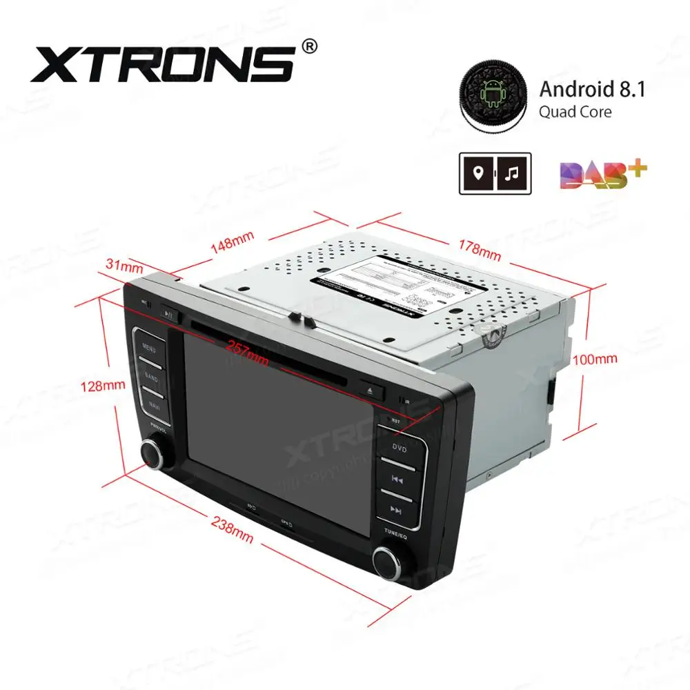 Cheap XTRONS 7" Android 8.1 2din Car Multimedia DVD Player for Skoda Octavia 2009-2013/Yeti 2008-2014 RCA GPS Navigation 4