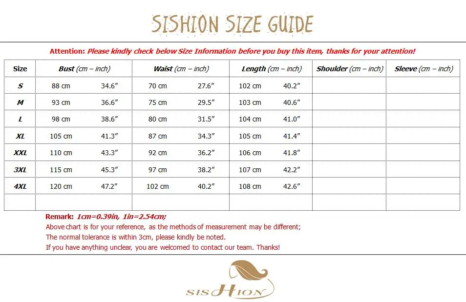 VD0598 SIZE INFOR.
