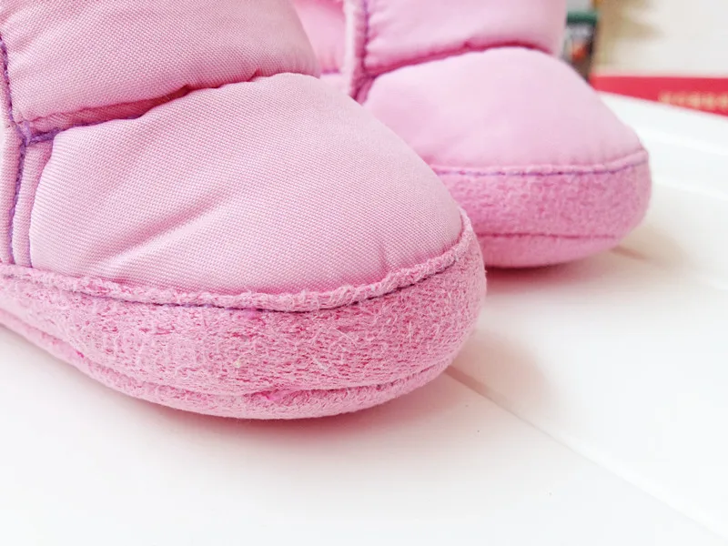 Зимние милые розовые зимние сапоги для новорожденных девочек; тканевые ботиночки для младенцев