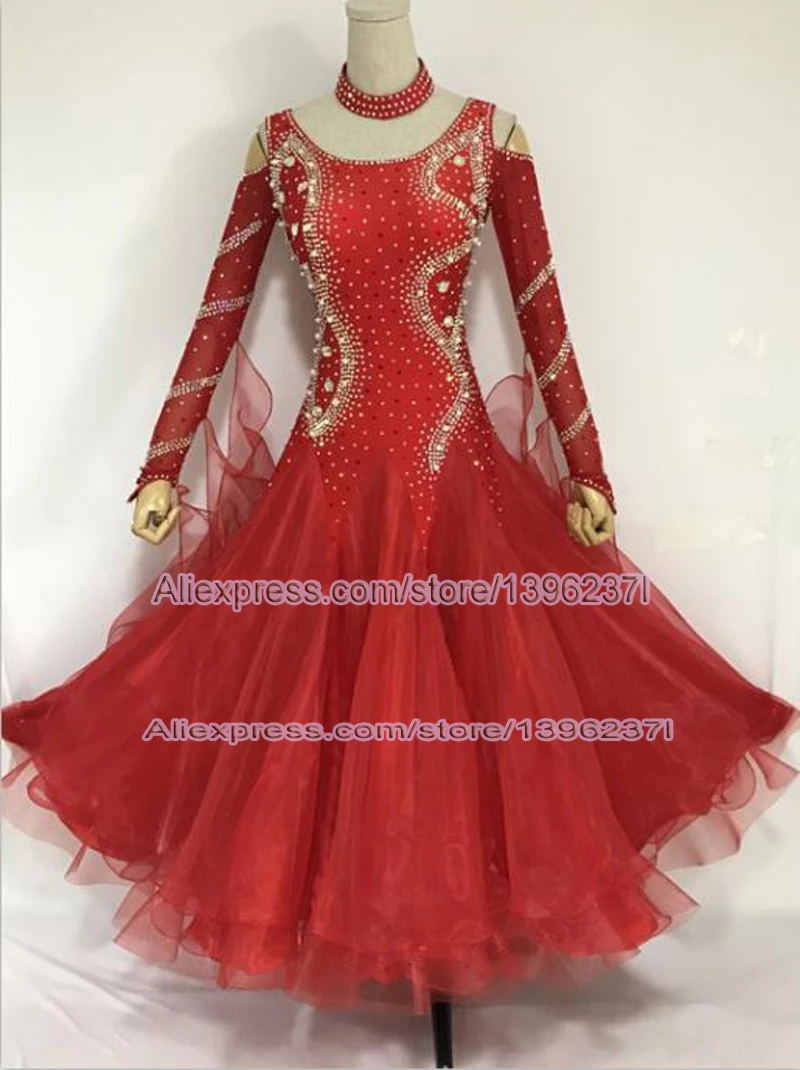 Women's Standard Ballroom Dance Dress Red 2019 Lady's New ...