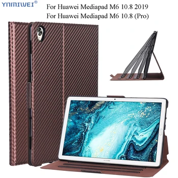 

For Huawei Mediapad M6 10.8 '' Case Carbon Fiber PU Leather Stand Cover For Huawei M6 10.8" PRO VRD-L09 2019 Tablet Coque Shell