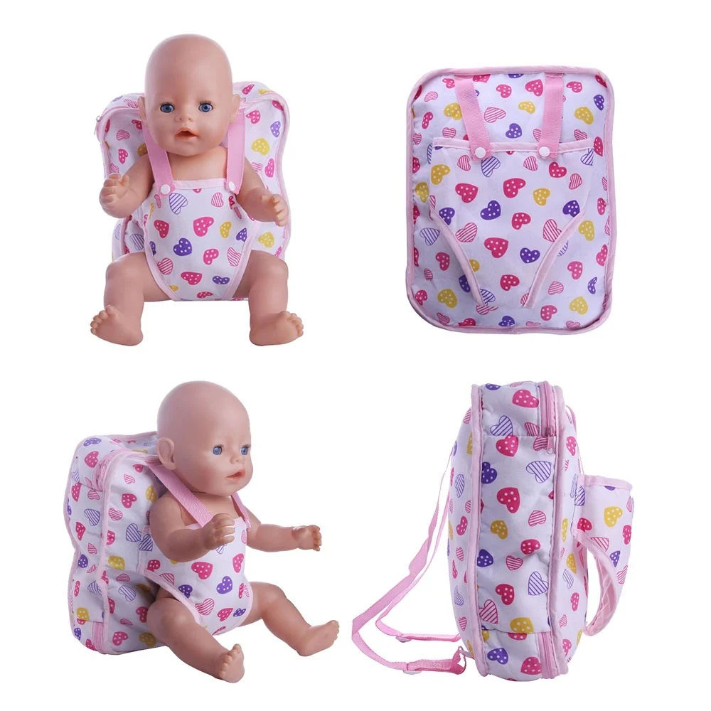 Outgoing Packets Doll Backpack Suitable for Carrying 43cm Baby Born Zapf Doll 1pcs PinkDoll Accessories Girl