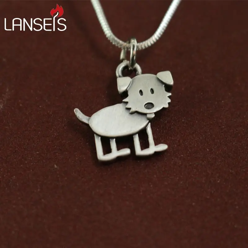 

lanseis 20pcs Cute tiny Cartoon dog Necklace pendants for women necklace Animal jewelry Simple necklaces Female gift for friend
