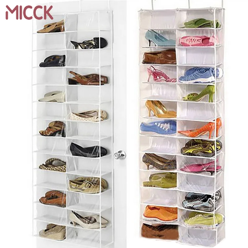 

MICCK 26 Pairs Shoes Organizer Bags Wall-mounted organizer storage rack Folding door hanging storage bag for shoes Space Saver
