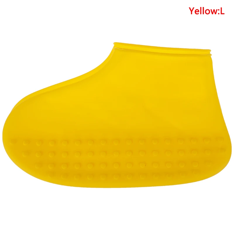 1 пара S/M/L Многоразовые Нескользящие дождевые Чехлы для обуви Водонепроницаемые силиконовые Бахилы для походов на открытом воздухе Аксессуары для обуви - Цвет: Yellow L