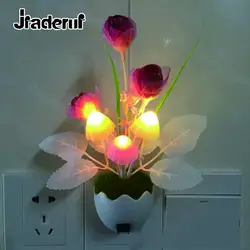 Jiaderui милые США Plug светодиодный Красочные гриб Ночной цветок лампы Сенсор ночника ребенок Спальня Детские спальные огни подарок lght