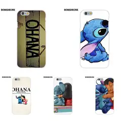 EJGROUP «Ohana значит семья» Lilo Stich для Apple iPhone 4 4s 5 5C SE 6 6 S 7 8 Plus X TPU кожи телефона