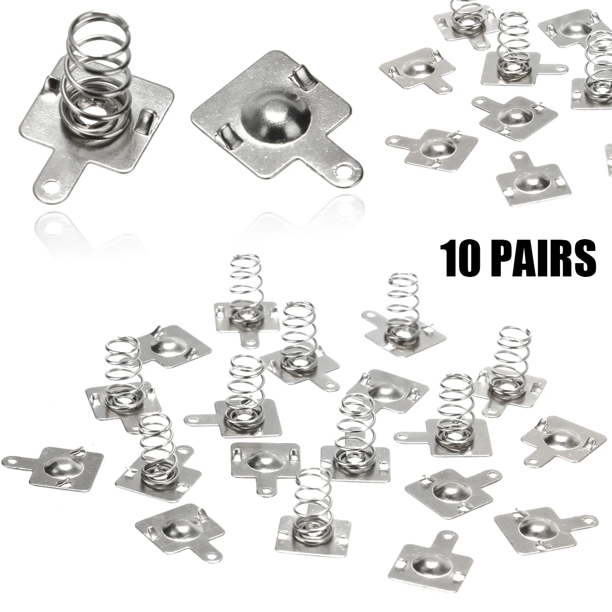 10Pairs Silver Replacement Metal Batteries Spring Contact Plate 14.5x9mm For AA AAA Batteries