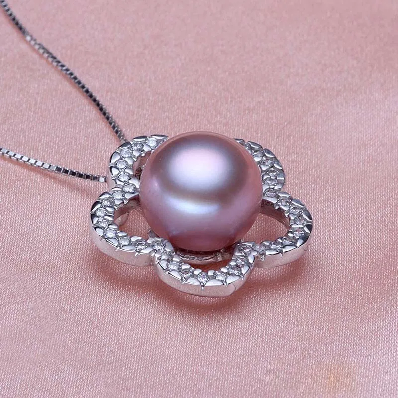 Мода естественный пресноводный жемчуг кулон ожерелье для женщин, серебряные украшения из жемчуга перламутровый кулон дочь подарки
