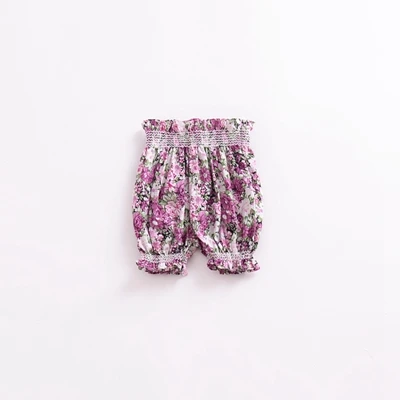 Новые модные летние шорты-фонарики для маленьких девочек, детские штаны с цветочным узором, детские брюки, хлопковые шорты, Одежда для новорожденных - Цвет: 3
