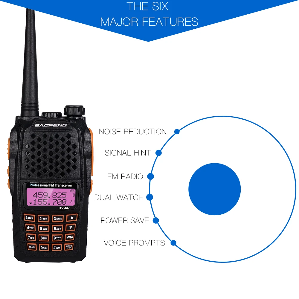 Портативная рация BaoFeng UV 6R talkie Professional CB radio Dual Frequency 128CH baofeng|Рации| |