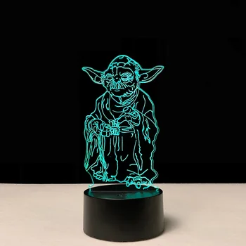 

Cartoon Master Vader Leader Yoda Figure 3D Lamp LED USB Table Mood Night Light Touch Multicolor Luminaria