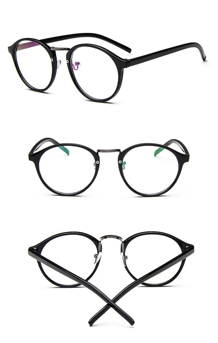 Винтаж круг не связанные с основной очки с цветочным принтом оправы для очков Для женщин плотная зеркало мужской большой ультра-легкий
