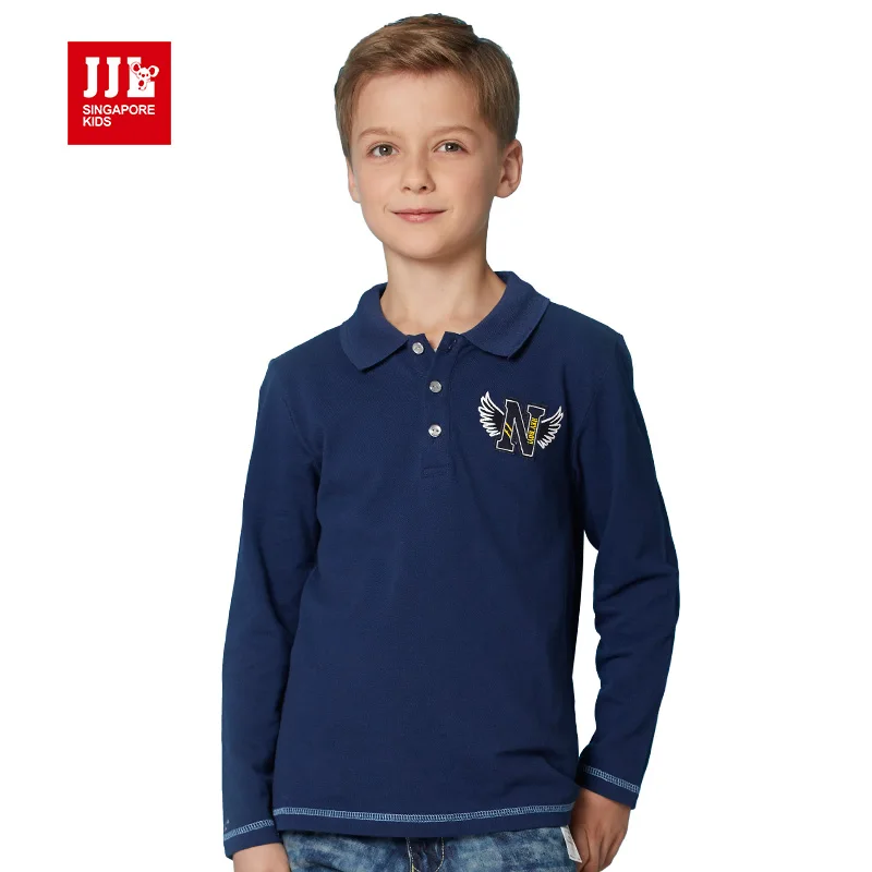 boys polo shirt long sleeve solid color kids polos 2016 autumn kids