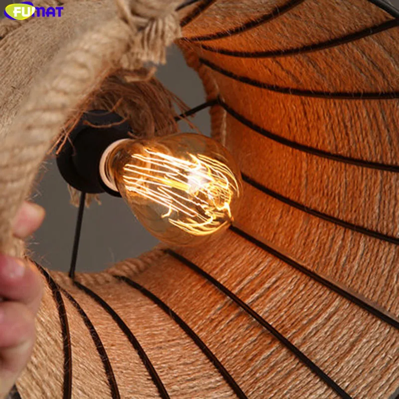 Фумат Лофт подвесные лампы Edsion Hanglamp Art Twine подвесной светильник веревка